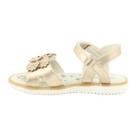 Gold sandals with flowers and sequins American Club xD10/20 golden 1