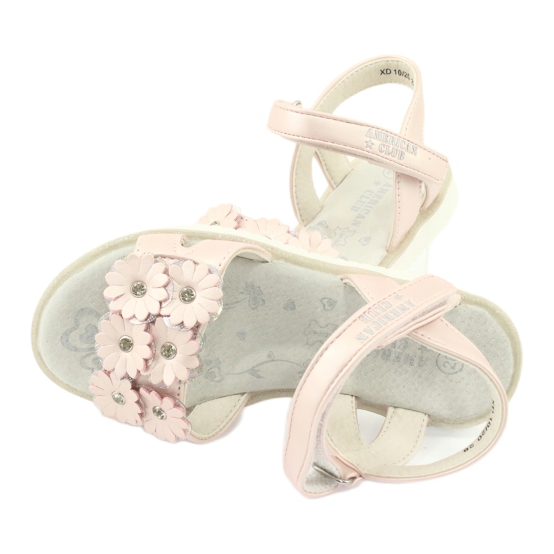 Pink sandals with pearl sequins American Club XD10/20 4