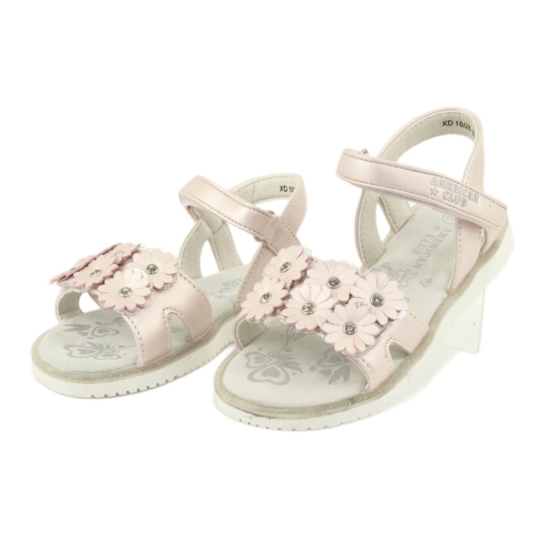 Pink sandals with pearl sequins American Club XD10/20 2