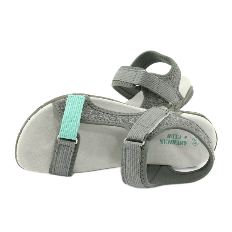 Sandals leather insert American Club RL23 / 20 grey green 4