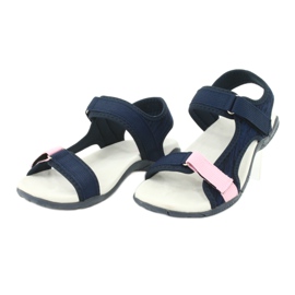 Sandals leather insert American Club RL23 / 20 navy blue pink 2