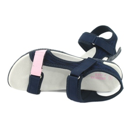 Sandals leather insert American Club RL23 / 20 navy blue pink 4