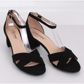 Black high-heeled sandals F189P Black 1