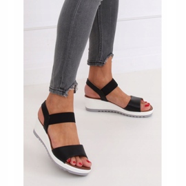 Black sandals on a wedge heel NS101P Black 2
