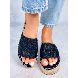 Black espadrilles slippers T353P Black 1