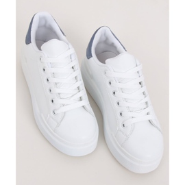 White women's sneakers 85-428 WHITE / BLUE 1