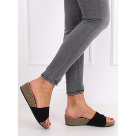 Black G186P Black wedge slippers 1 Black G186P Black wedge slippers 1