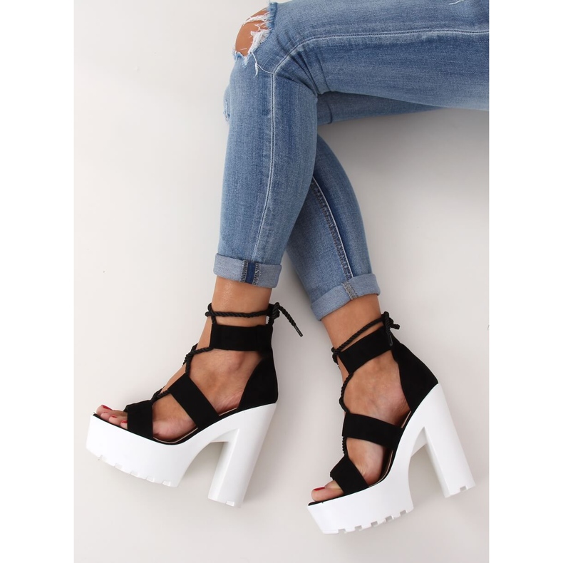 Black sandals on the platform NS120 Black 1