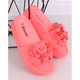Coral CK148P Coral slippers on a high sole pink 1