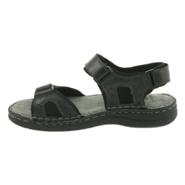 Comfortable American Club CY13 / 20 leather sports sandals black 2