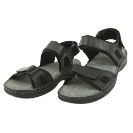 Comfortable American Club CY13 / 20 leather sports sandals black 3