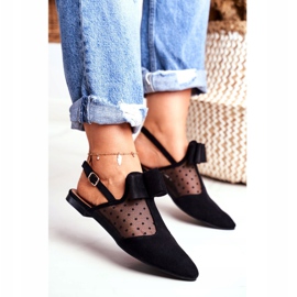 Lu Boo Women's Ballerina Bows Mule Domino Black 2