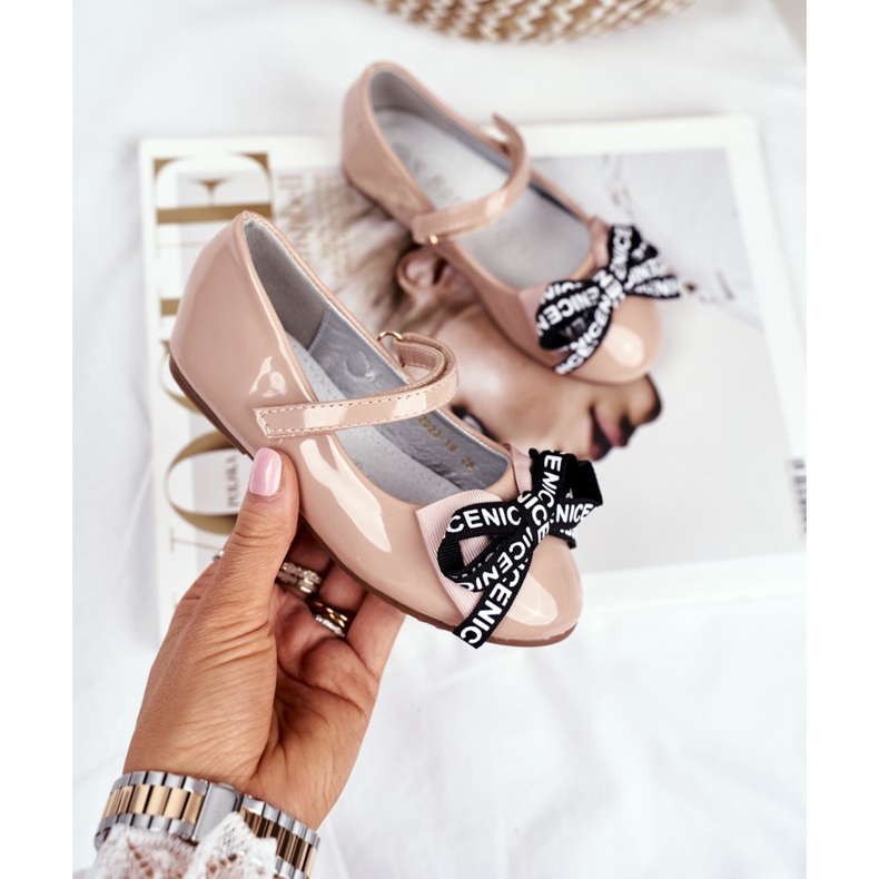 S.Barski Children's Beige Ballerinas with Velcro Barski Mindi 2