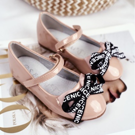 S.Barski Children's Beige Ballerinas with Velcro Barski Mindi 1