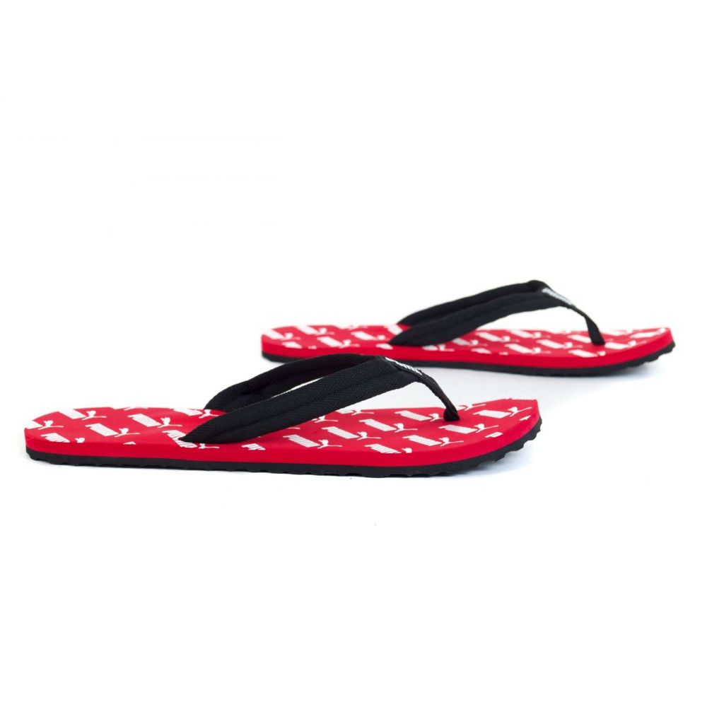 Puma red & black flip outlet flops