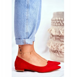 EVE Women's Ballerinas In Spitz Suede Red Westley 2