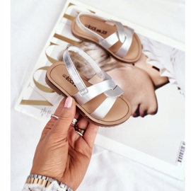 FRROCK Children's Slip-on Sandals with an elastic band Silver Bambino grey 2