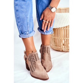 Bellucci Women's Boots with a Cut-Out Spring Beige Velluci 2