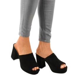 Black suede heels 9R17 1