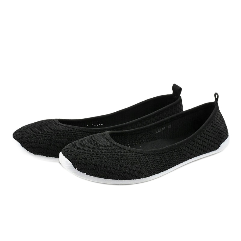 Black LA07P lace ballerinas 2