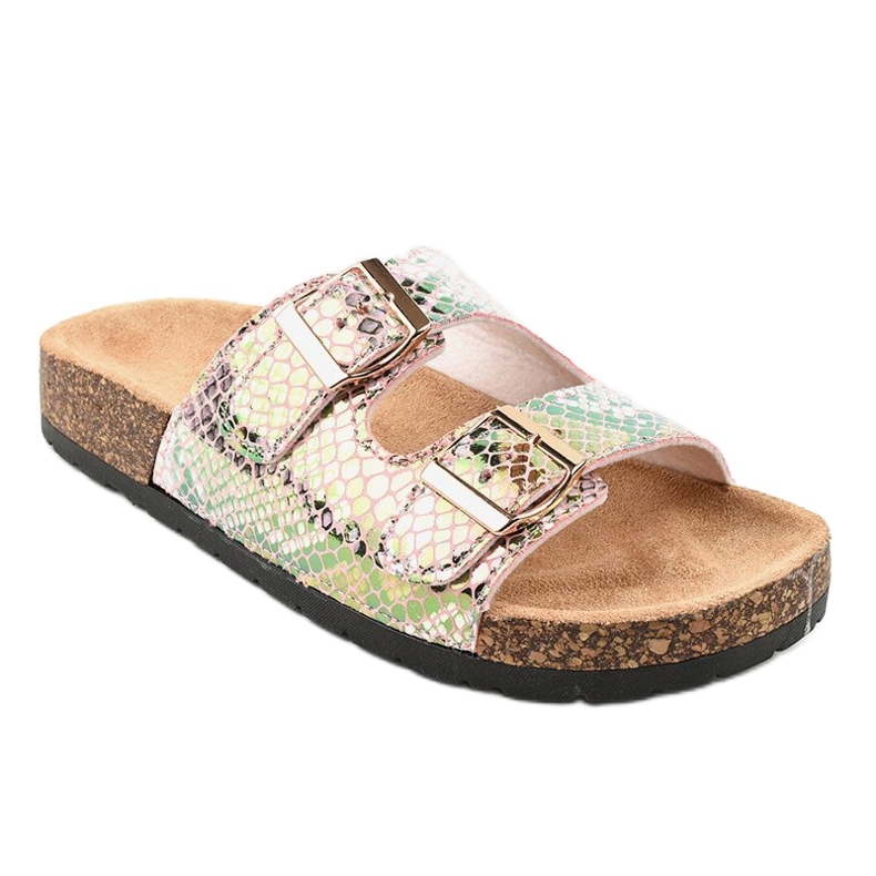 Pink slippers with buckles DZ101-11 multicolored 1