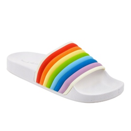 White slippers with a rainbow 2456-2 multicolored 1