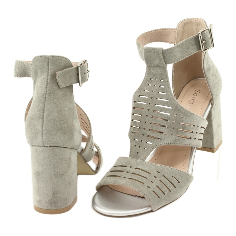 Sergio Leone SK903 suede uppers sandals grey 4