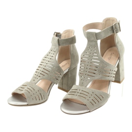 Sergio Leone SK903 suede uppers sandals grey 3