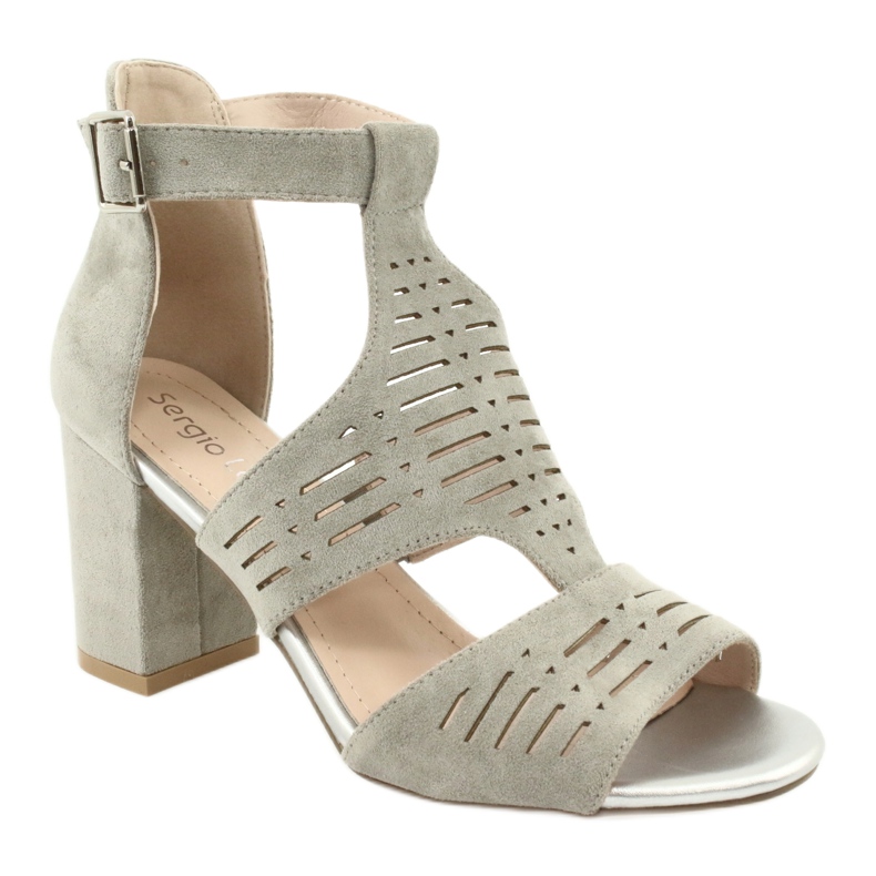 Sergio Leone SK903 suede uppers sandals grey 1