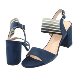 Sandals on the post of Sergio Leone SK867 navy blue 4