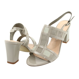 Sandals on the post of Sergio Leone SK814 ankle gray grey 4
