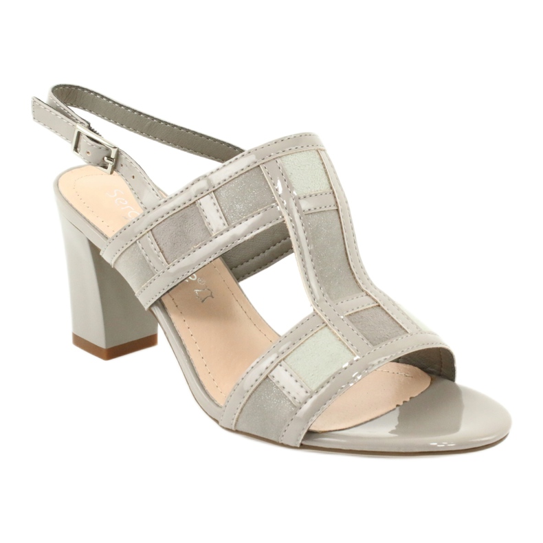 Sandals on the post of Sergio Leone SK814 ankle gray grey 1 Sandals on the post of Sergio Leone SK814 ankle gray grey 1