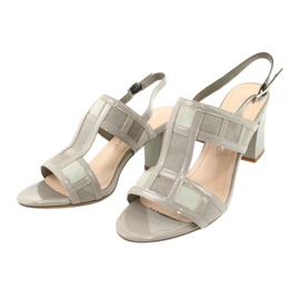 Sandals on the post of Sergio Leone SK814 ankle gray grey 3