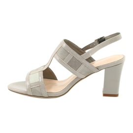 Sandals on the post of Sergio Leone SK814 ankle gray grey 2