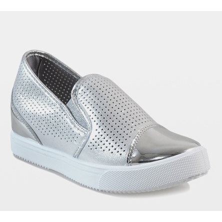 Silver wedge sneakers DD439-2 grey 1