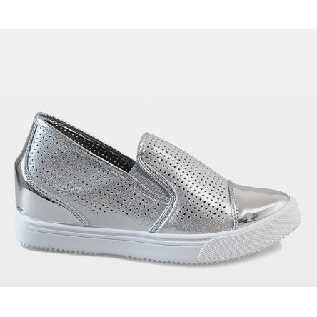 Silver wedge sneakers DD439-2 grey 2