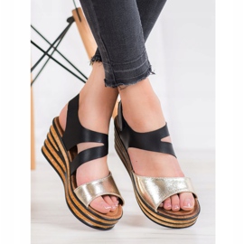 Goodin Fashionable Sandals With Velcro black yellow 1