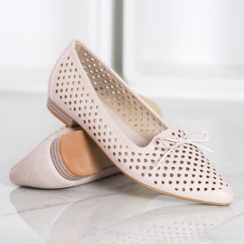 Goodin Elegant openwork ballerinas beige 1