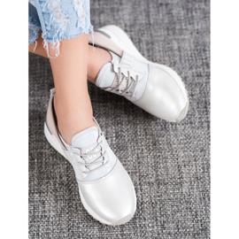 Look VINCEZA leather sneakers grey 2 Look VINCEZA leather sneakers grey 2