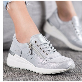 Leather Sneakers With VINCEZA Zipper grey 1 Leather Sneakers With VINCEZA Zipper grey 1