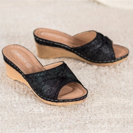 Elegant VINCEZA Glitter Slippers black 2