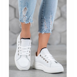 SHELOVET Fashionable Sneakers On The Platform white 2 SHELOVET Fashionable Sneakers On The Platform white 2