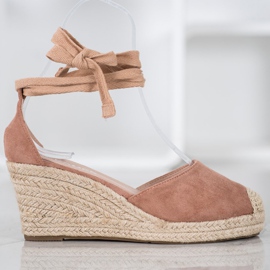 SHELOVET Wedge Espadrilles pink 2