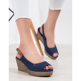 SHELOVET Classic Wedge Sandals blue 2