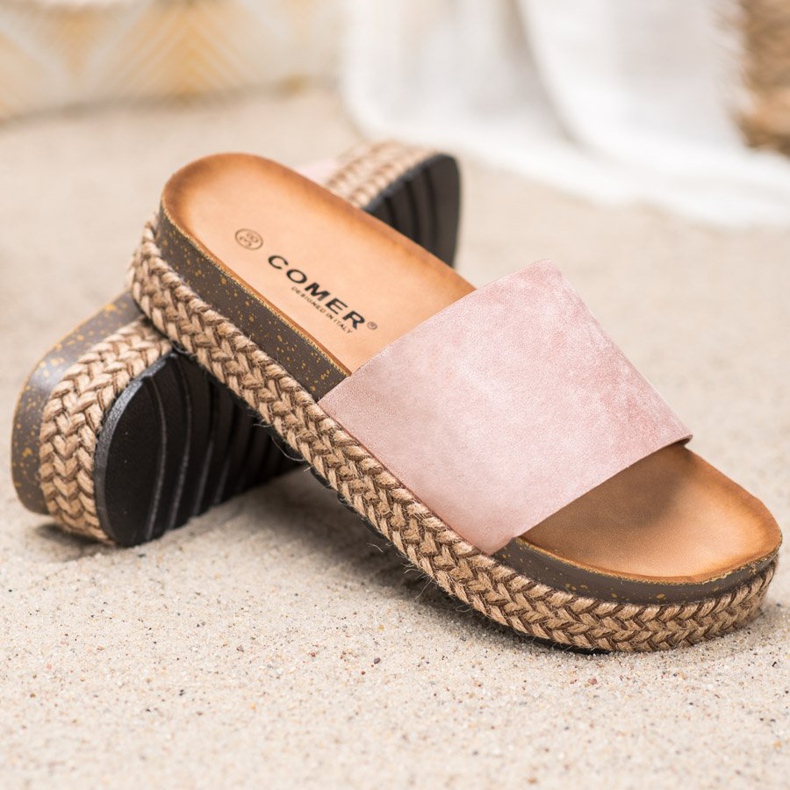 Comer Casual Slippers On The Platform pink 1