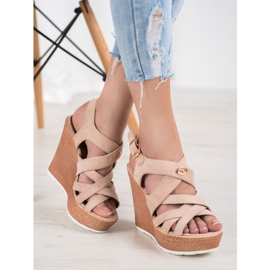 Comer Fashion Wedge Sandals beige 1