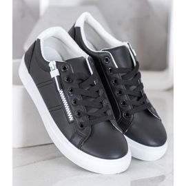 SHELOVET Black Sneakers With A Zipper 1