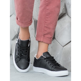 SHELOVET Black Sneakers With A Zipper 2
