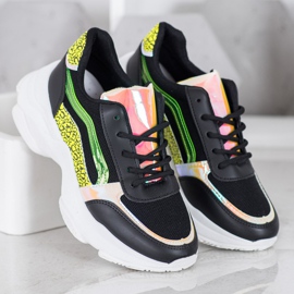 Marquiz Sneakers With Neon Inserts black multicolored 1