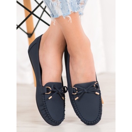 Diamantique Navy blue eco-leather loafers 2 Diamantique Navy blue eco-leather loafers 2